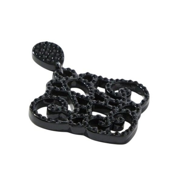 Chico's Black Chandelier Earrings Glamorous Evening Party - Picture 2 of 5